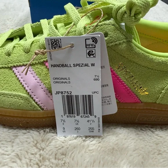 adidas Spezial Neon Lime with Pink and Light Pink Stripes - Picture 3 of 10
